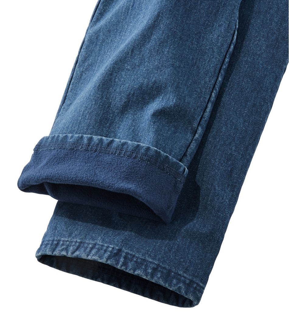 L.L.Bean Women's Perfect Fit Pants, Denim Straight-Leg Fleece-Backed CLOTHING|SALE