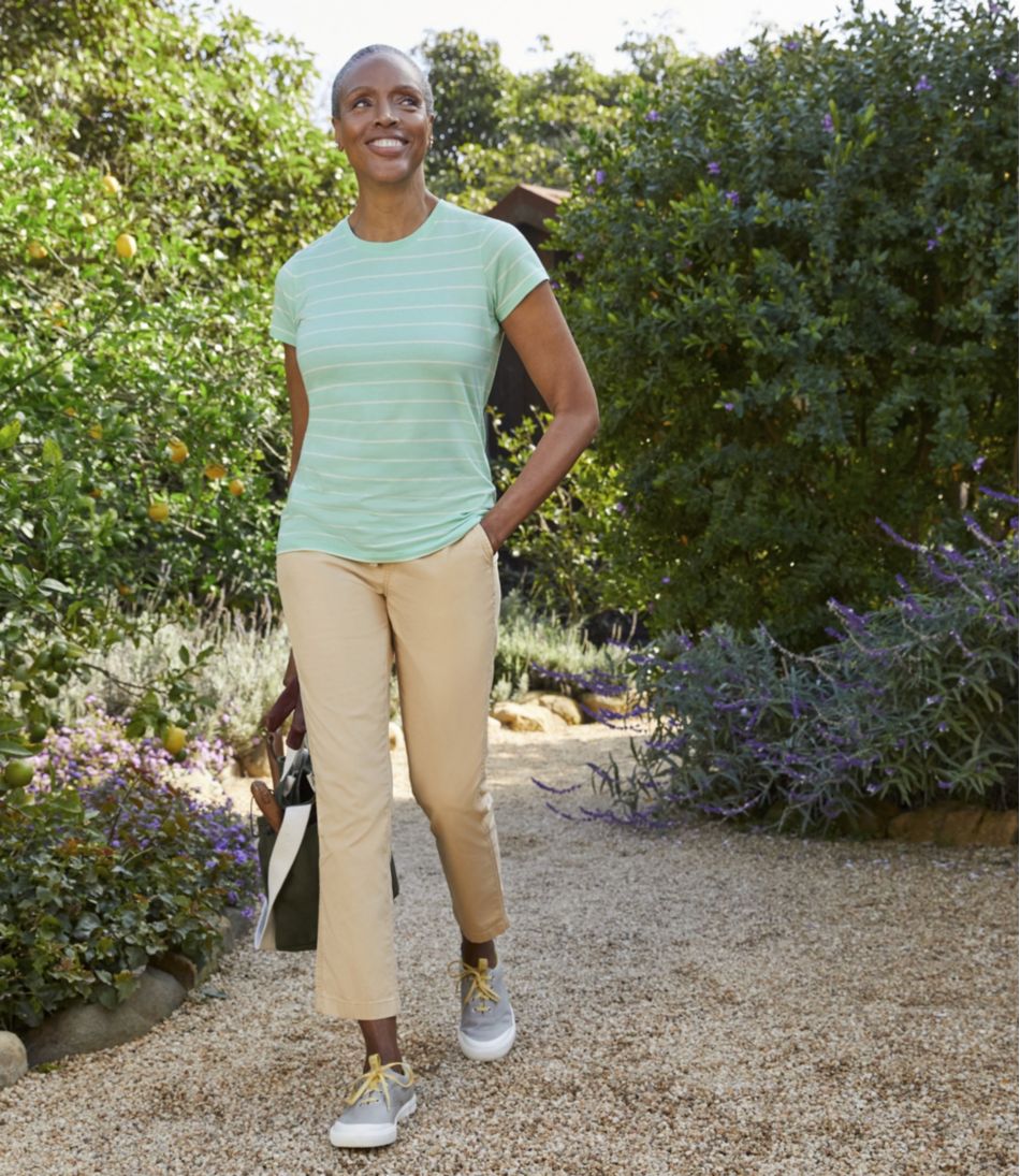 L.L.Bean Women's Lakewashed Chino Pants, Mid-Rise Pull-On Ankle CLOTHING|SALE