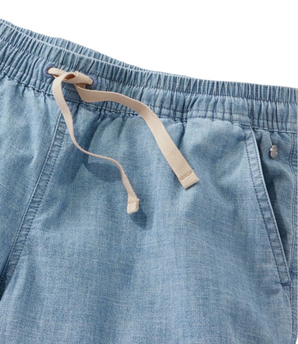 L.L.Bean Women's Lakewashed Dock Shorts, Mid-Rise Chambray CLOTHING