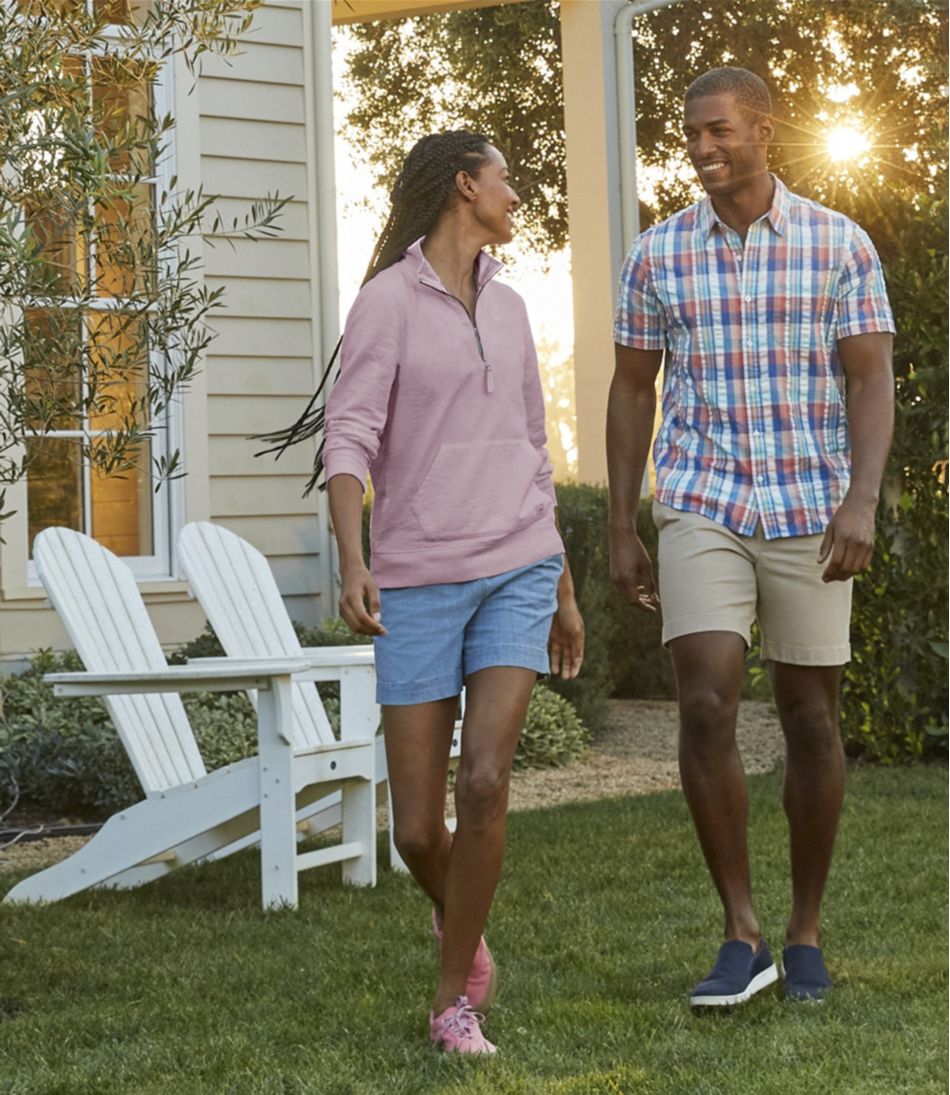 L.L.Bean Women's Lakewashed Dock Shorts, Mid-Rise Chambray CLOTHING