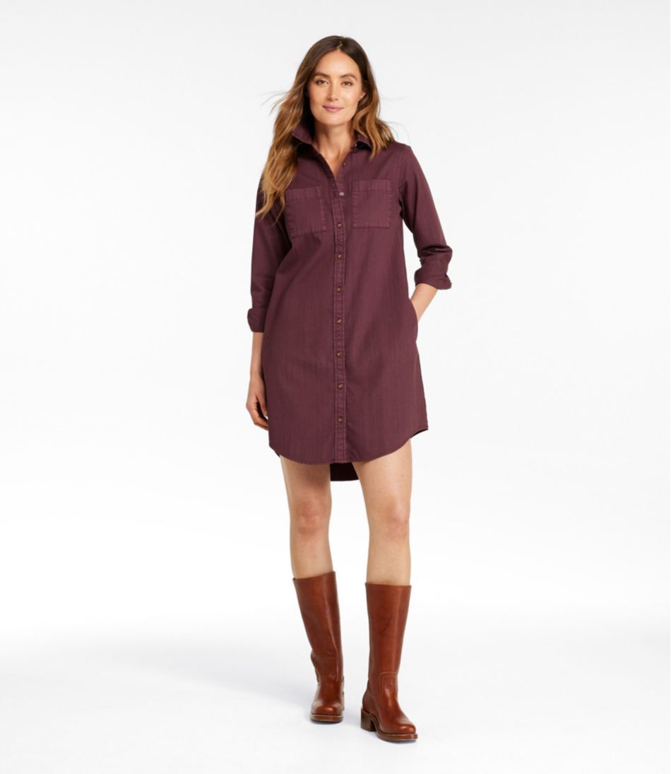 L.L.Bean Women's L.L. Bean Heritage Washed Denim Shirt Dress, Garment-Dye CLOTHING|SALE
