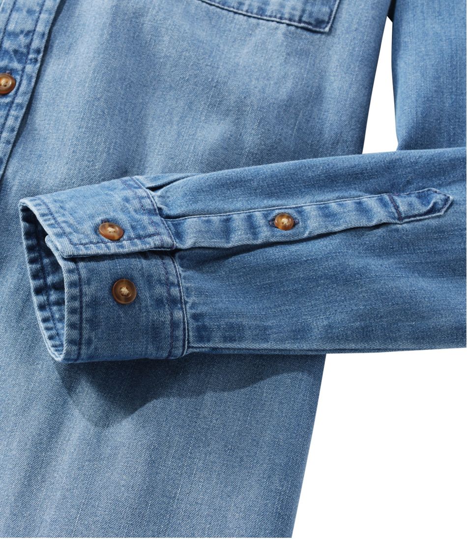 L.L.Bean Women's L.L. Bean Heritage Washed Denim Shirt Dress CLOTHING