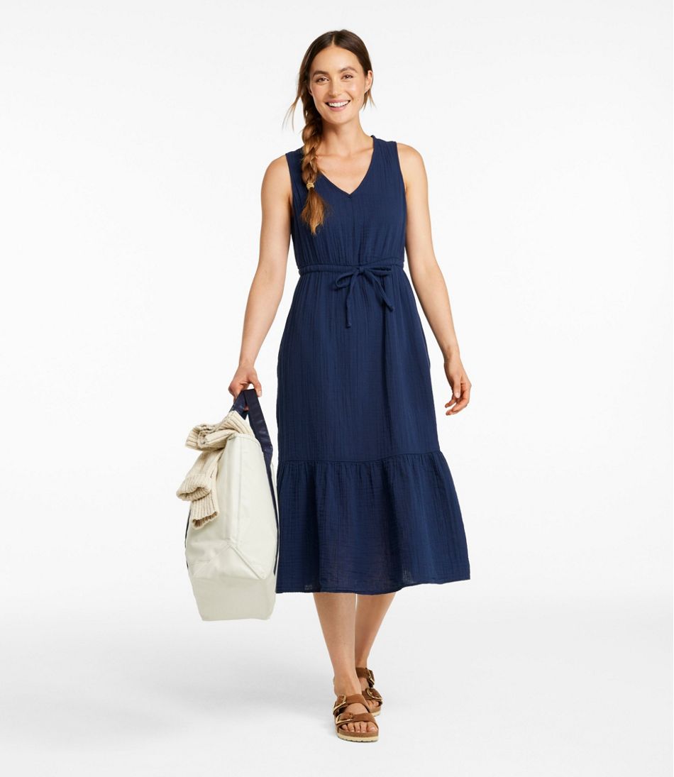 L.L.Bean Women's Cloud Gauze Midi Dress CLOTHING
