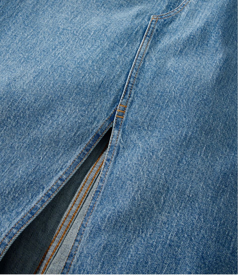 L.L.Bean Women's Signature Heritage Denim Midi Skirt CLOTHING