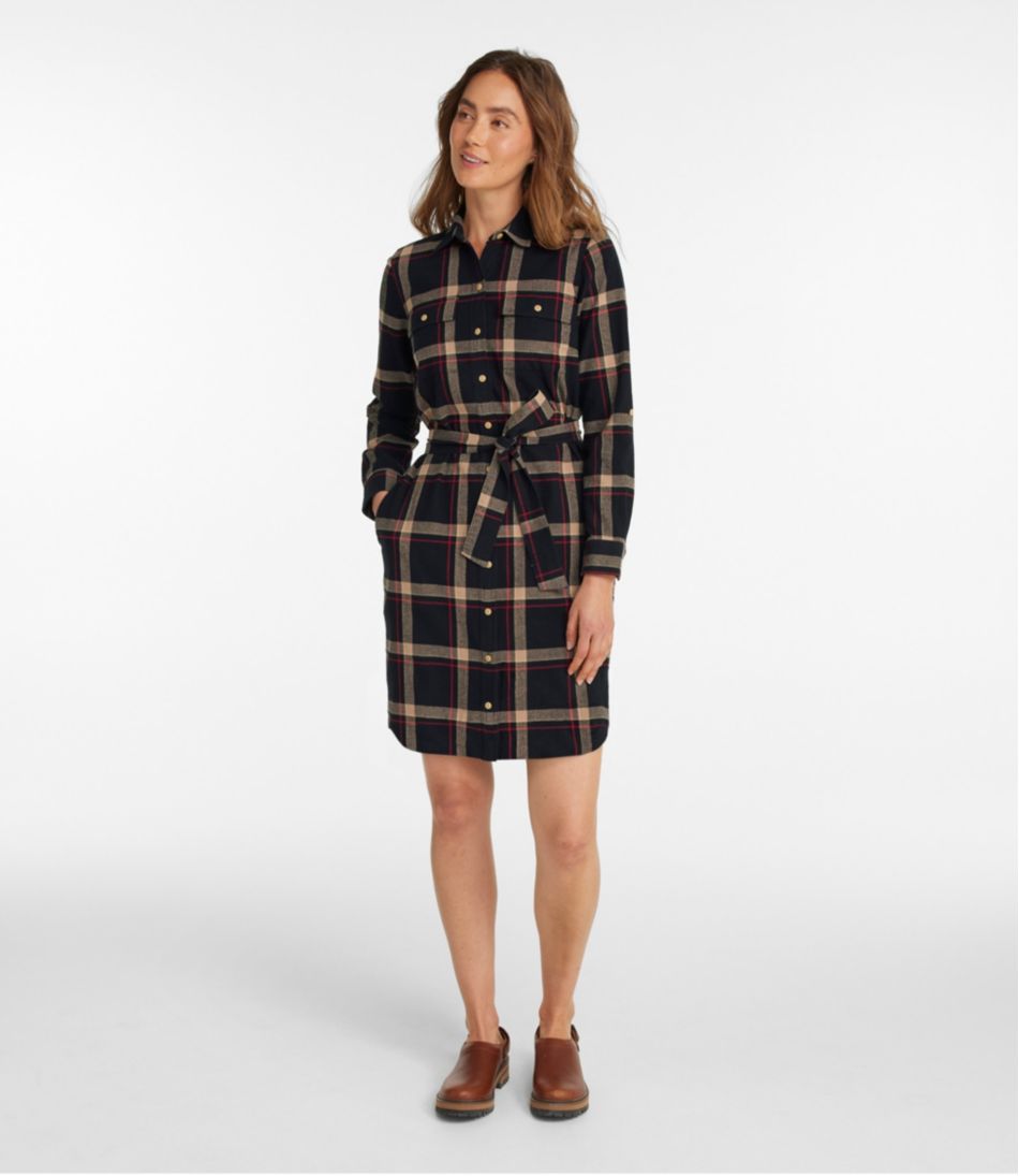 L.L.Bean Women's Signature Camp Flannel Shirt Dress, Button-Front CLOTHING|SALE