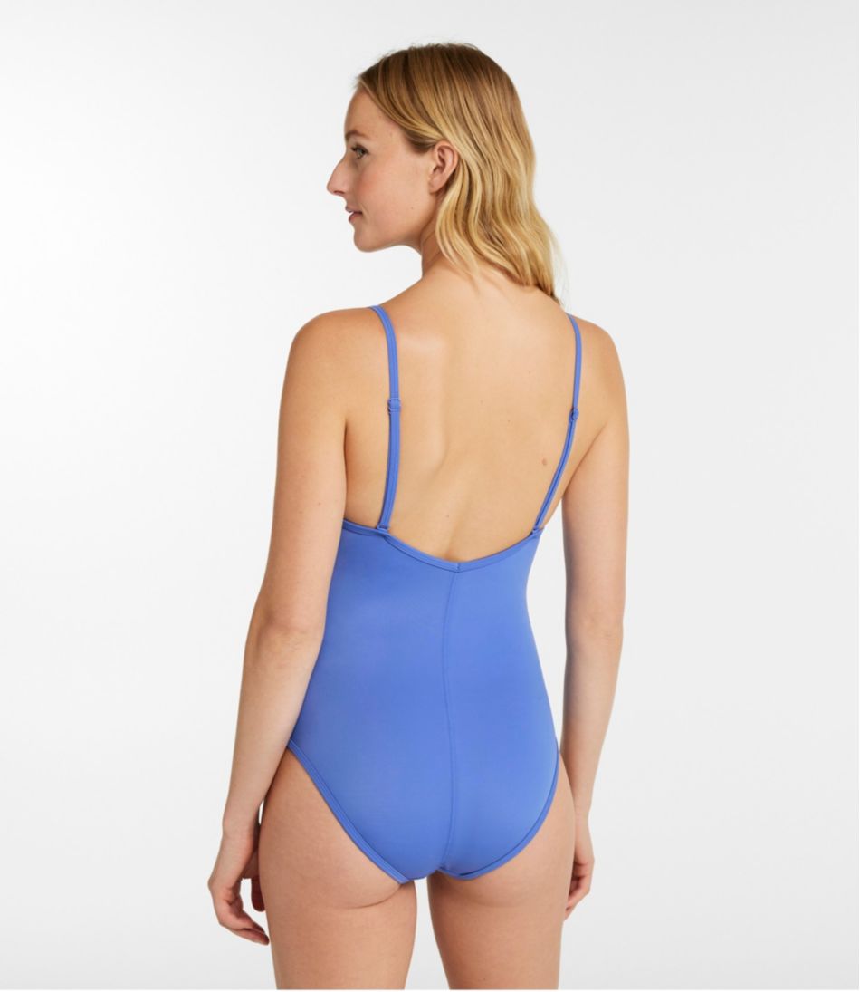 L.L.Bean Women's Coastal Essentials Swimwear, V-Neck Tanksuit CLOTHING