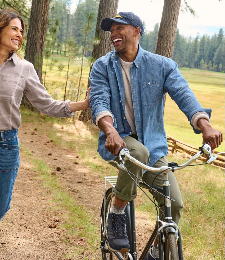 L.L.Bean Men's Comfort Stretch® Chambray Shirt, Traditional Untucked Fit, Long-Sleeve CLOTHING