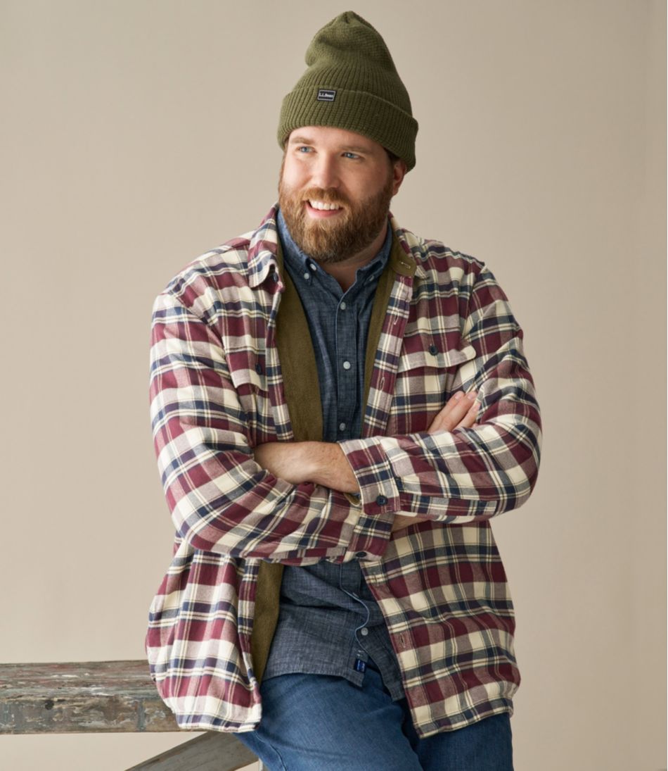 L.L.Bean Men's Fleece-Lined Flannel Shirt, Traditional Fit CLOTHING