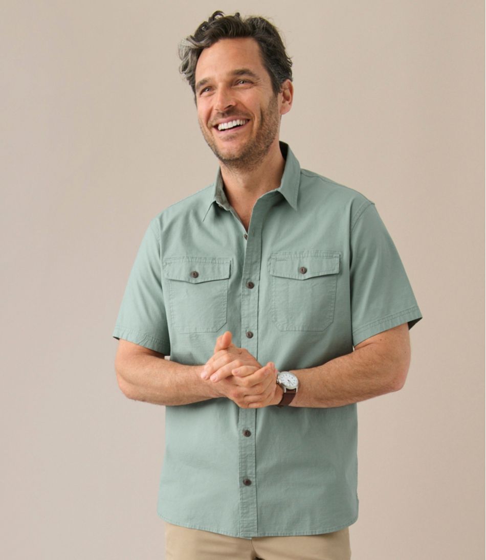 L.L.Bean Men's Riverton Ripstop Shirt, Short-Sleeve, Traditional Untucked Fit CLOTHING|SALE