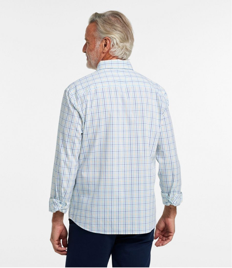 L.L.Bean Men's Comfort Stretch Performance® Shirt, Long-Sleeve, Slightly Fitted Untucked Fit, Plaid CLOTHING|SALE