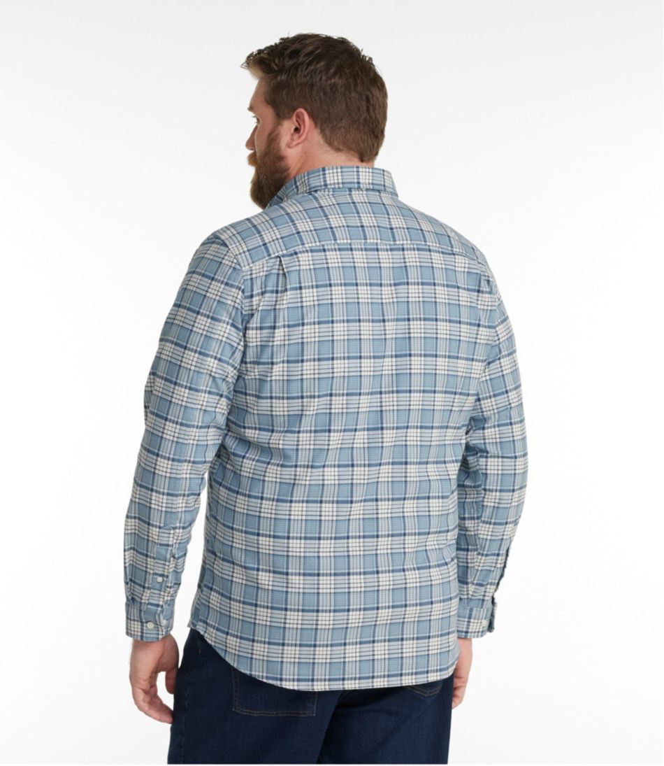 L.L.Bean Men's Comfort Stretch® Oxford Shirt, Slightly Fitted Untucked Fit, Plaid CLOTHING|SALE