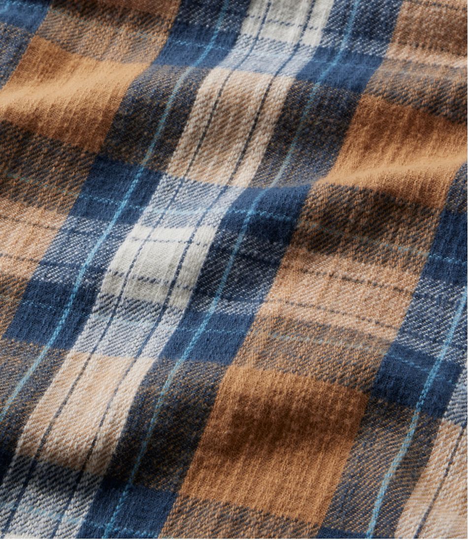 L.L.Bean Men's 1912 Field Flannel Shirt, Hooded, Slightly Fitted Untucked Fit, Plaid CLOTHING