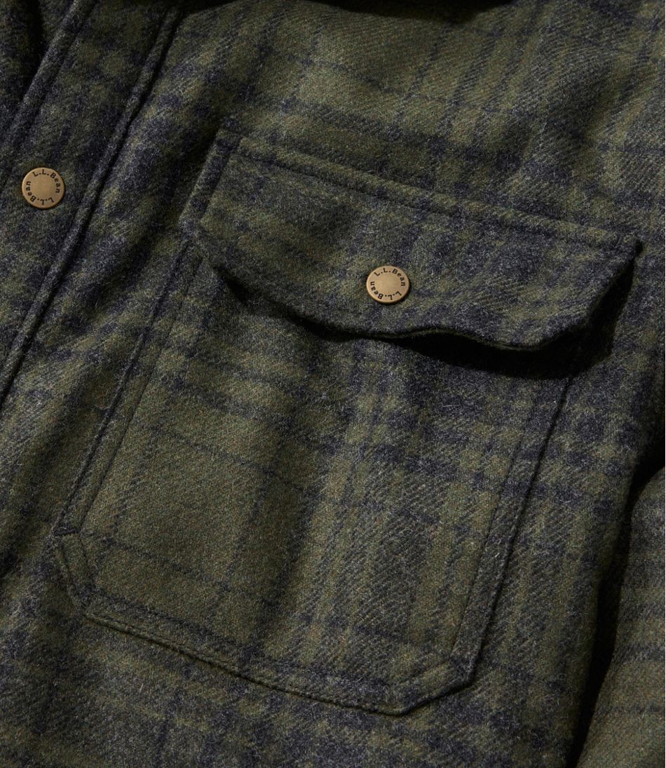 L.L.Bean Men's Maine Guide Lightweight Lined Wool Field Shirt, Plaid CLOTHING|OUTDOOR EQUIPMENT