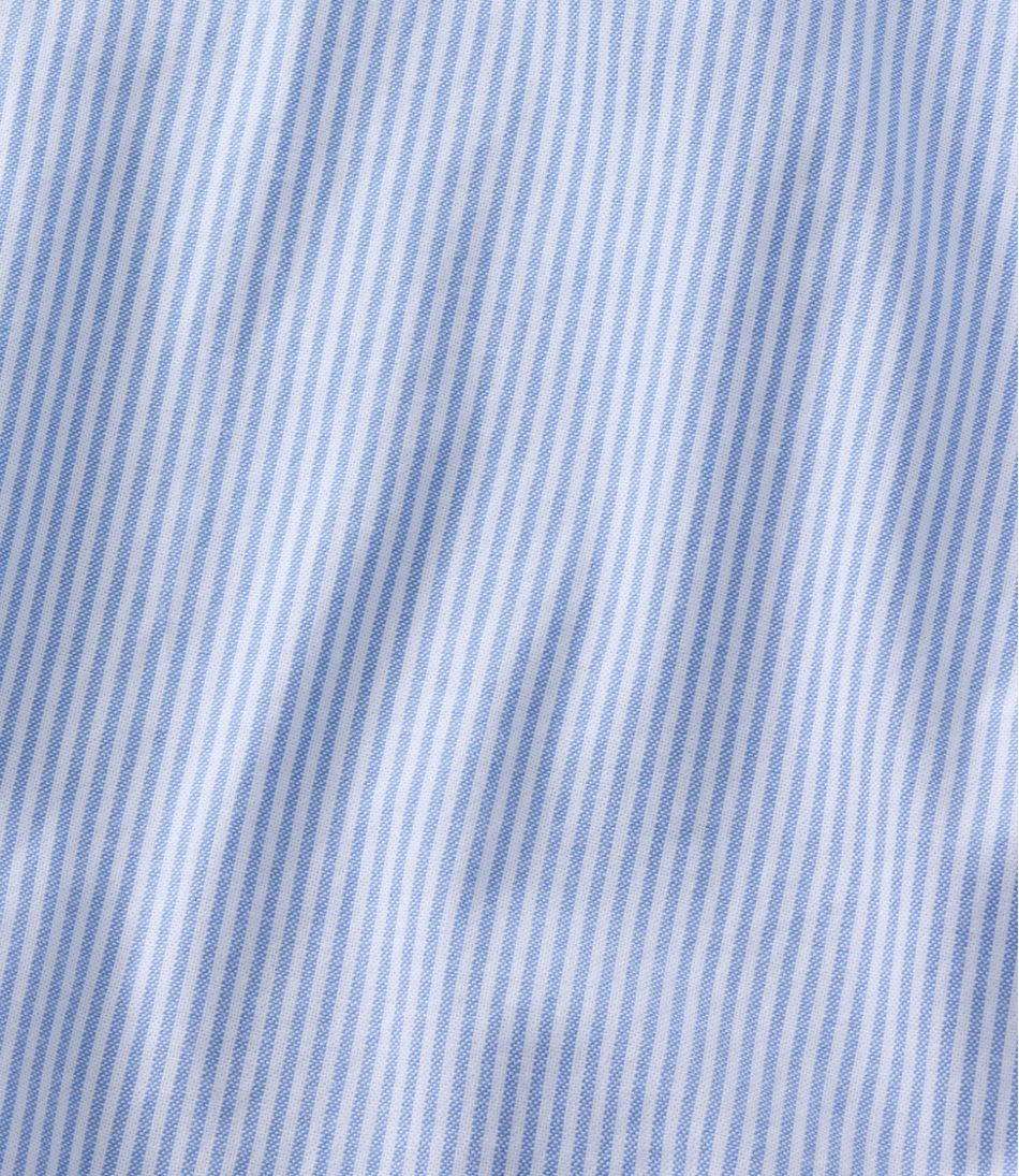 L.L.Bean Men's Comfort Stretch Oxford Shirt, Traditional Untucked Fit, Stripe CLOTHING