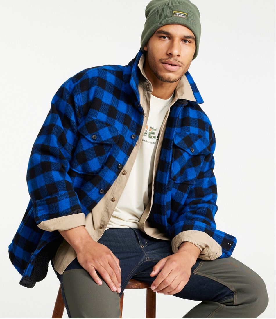 L.L.Bean Men's Maine Guide Sherpa Lined Wool Shirt CLOTHING|OUTDOOR EQUIPMENT