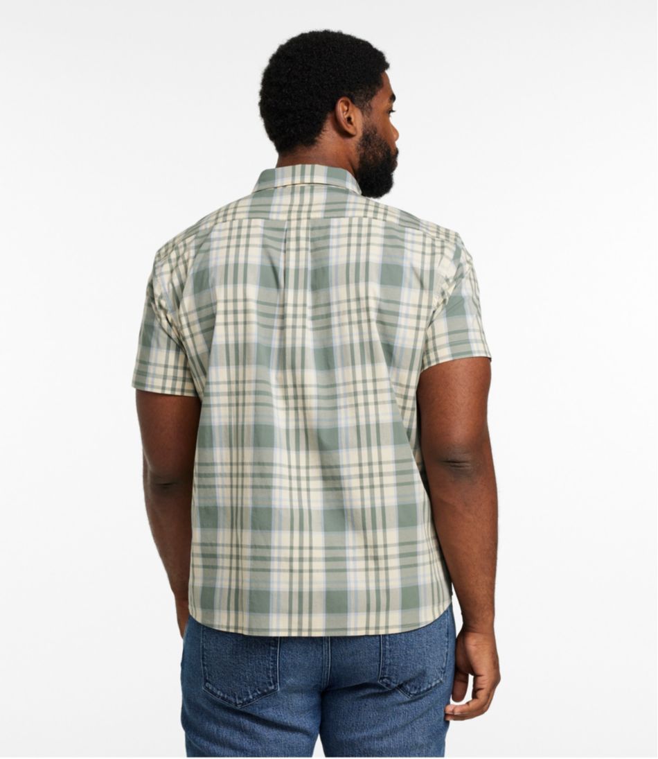 L.L.Bean Men's Signature Stretch Poplin Shirt, Short-Sleeve, Slim Fit CLOTHING
