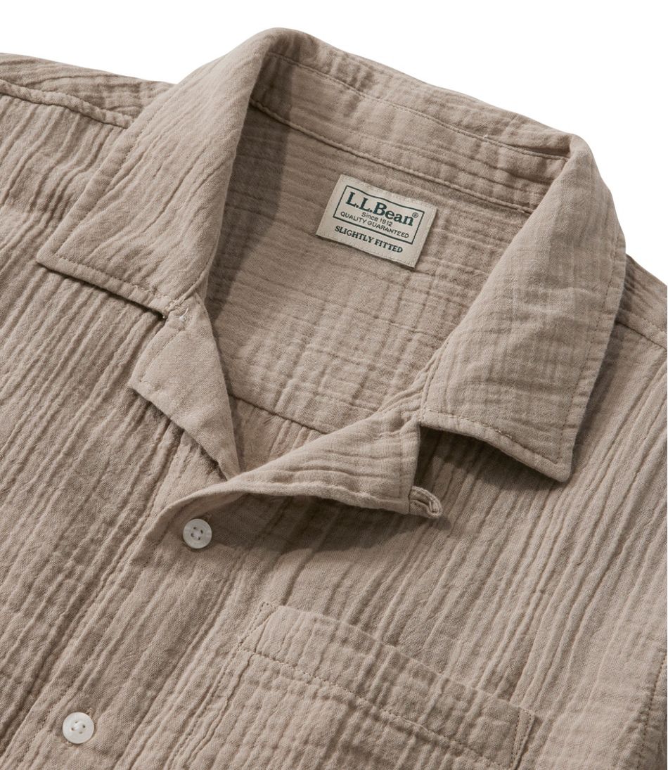L.L.Bean Men's Cloud Gauze Shirt, Short-Sleeve, Slightly Fitted Untucked Fit CLOTHING