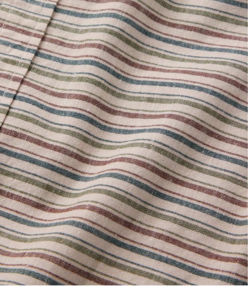 L.L.Bean Men's Stonecoast Hemp Shirt, Long-Sleeve, Slightly Fitted Untucked Fit, Stripe CLOTHING