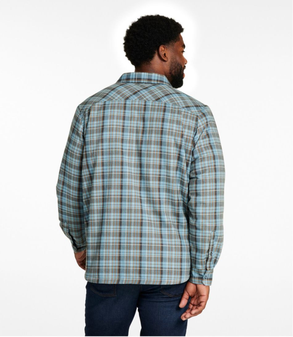 L.L.Bean Men's Katahdin Performance Flannel Shirt-Jacket, Hi-Pile Fleece-Lined Plaid CLOTHING|SALE