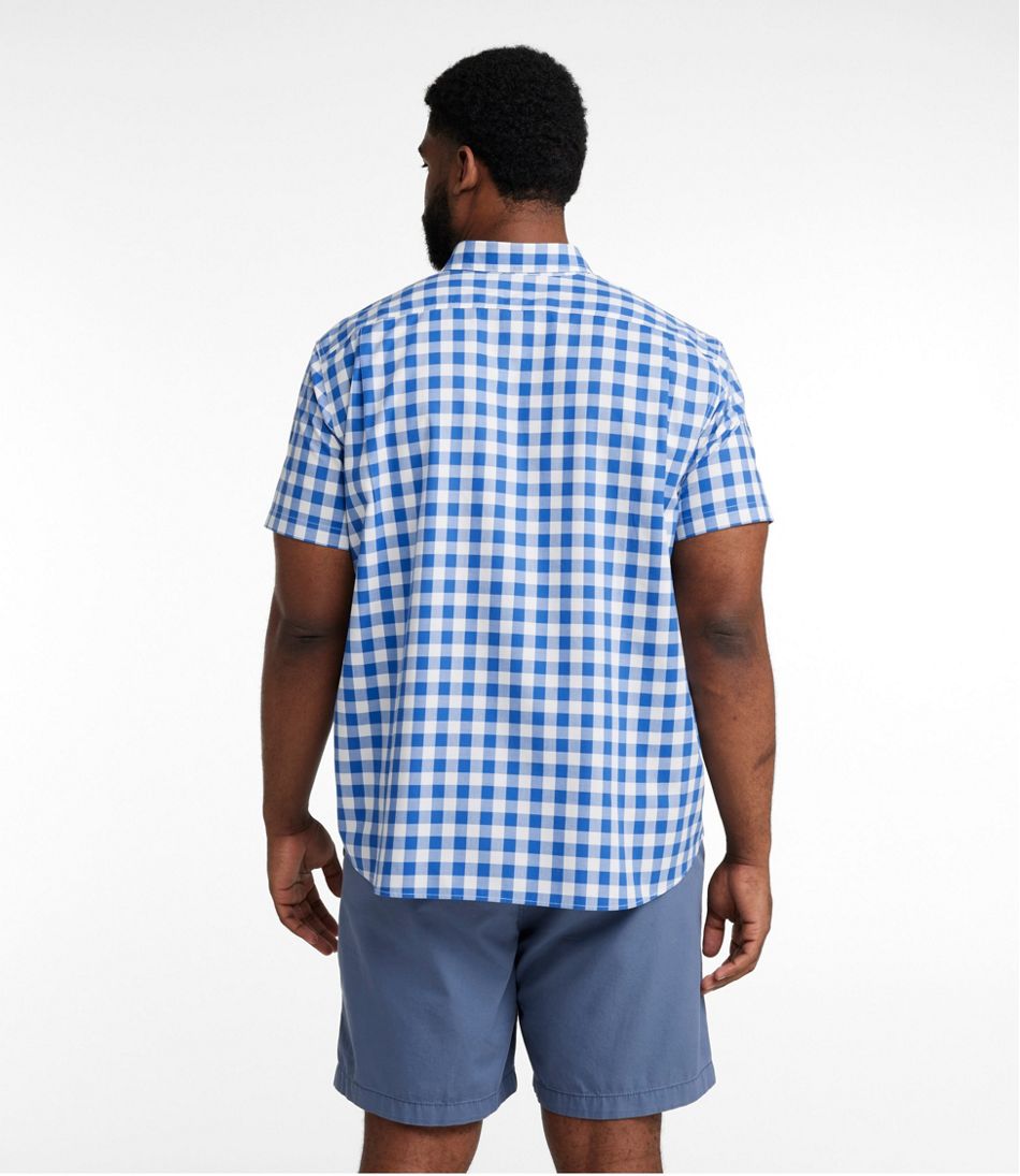 L.L.Bean Men's Bean's Wrinkle-Free Everyday Shirt, Traditional Untucked Fit, Plaid, Short-Sleeve CLOTHING|SALE