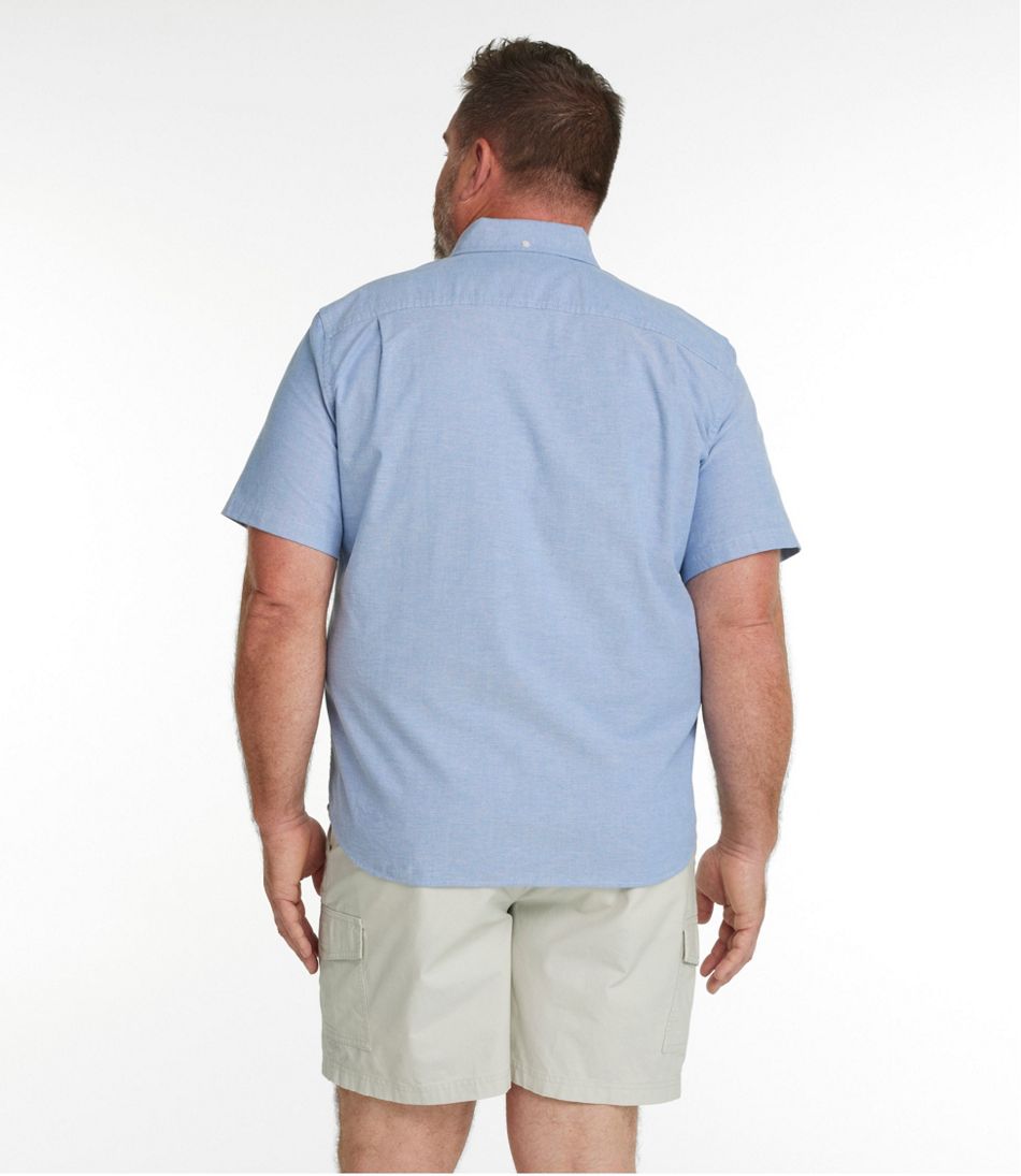 L.L.Bean Men's Comfort Stretch® Oxford Shirt, Slightly Fitted Untucked Fit, Short-Sleeve CLOTHING|SALE