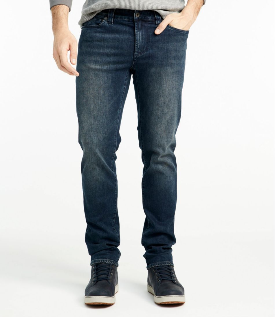 L.L.Bean Men's Signature Five-Pocket Jeans with Stretch, Slim Straight CLOTHING|SALE