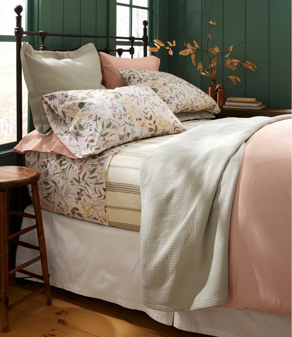 L.L.Bean Birch Floral Percale Sheet Collection HOME GOODS