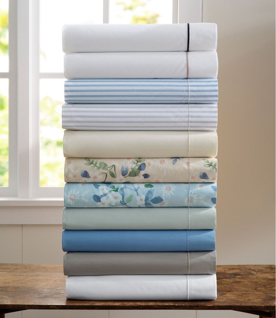 L.L.Bean Premium Egyptian Percale Sheet Collection, Daisy HOME GOODS