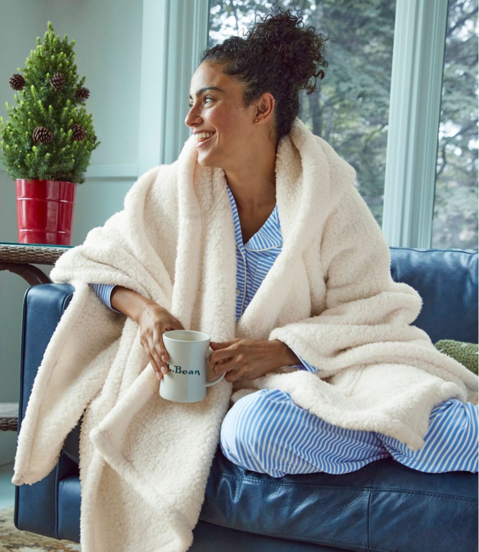 L.L.Bean Cozy Sherpa Wearable Throw HOME GOODS