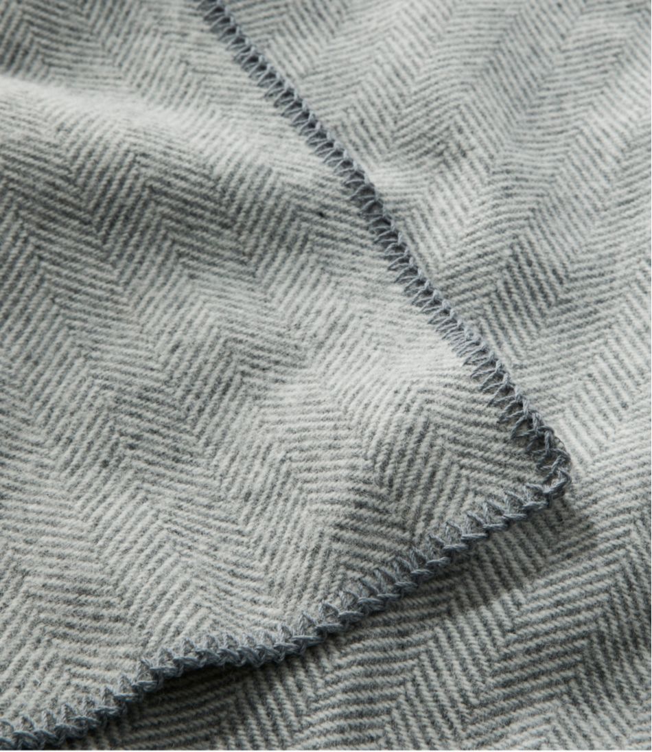 L.L.Bean Washable Wool Blanket, Herringbone HOME GOODS