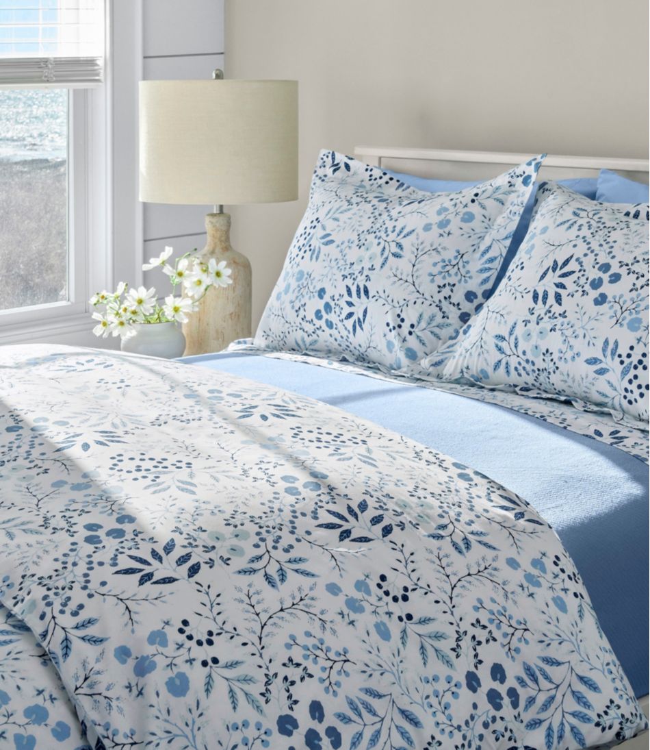 L.L.Bean 280-Thread-Count Pima Cotton Percale Comforter Cover Collection, Print HOME GOODS
