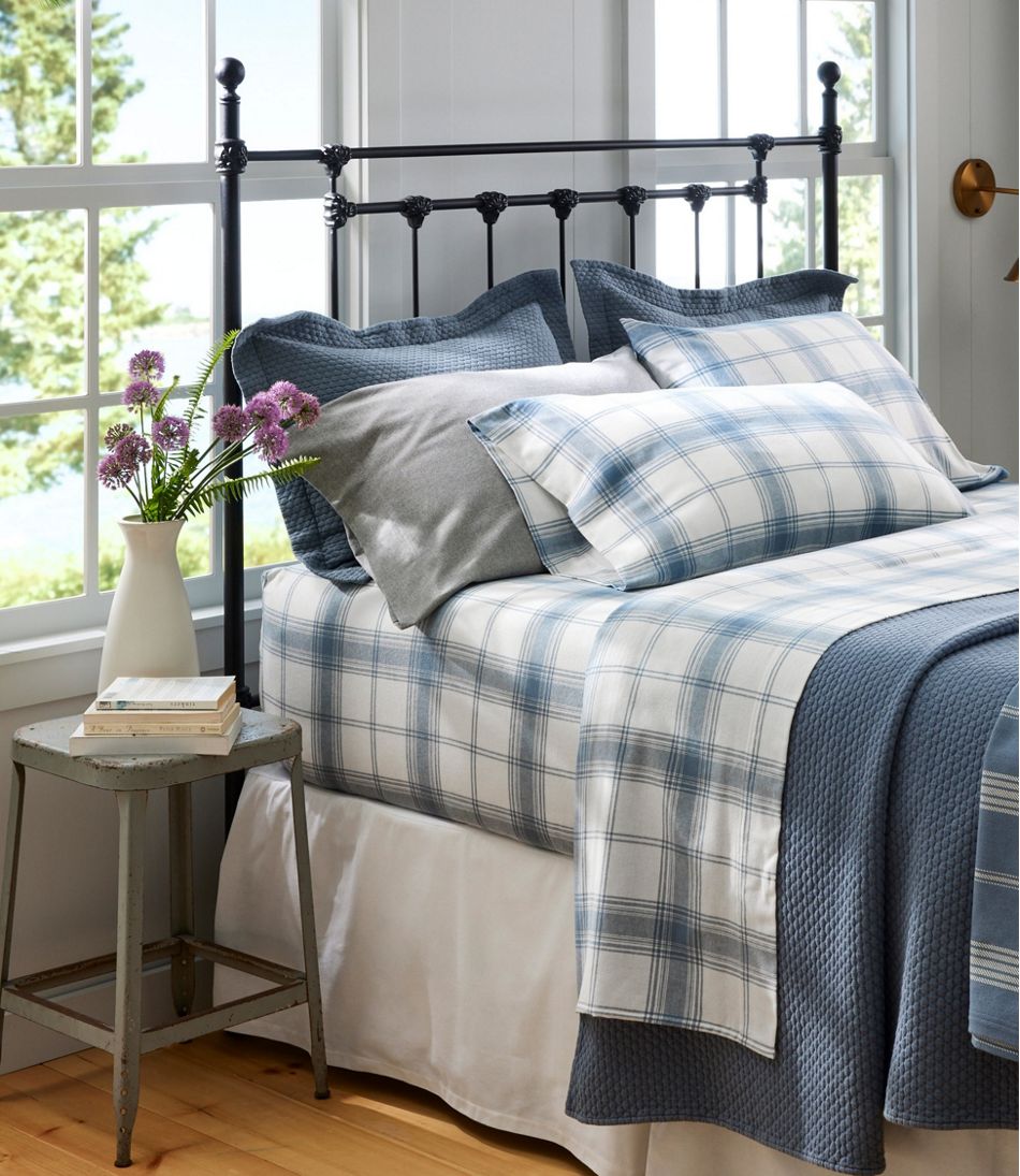 L.L.Bean Organic Flannel Sheet Collection, Plaid HOME GOODS