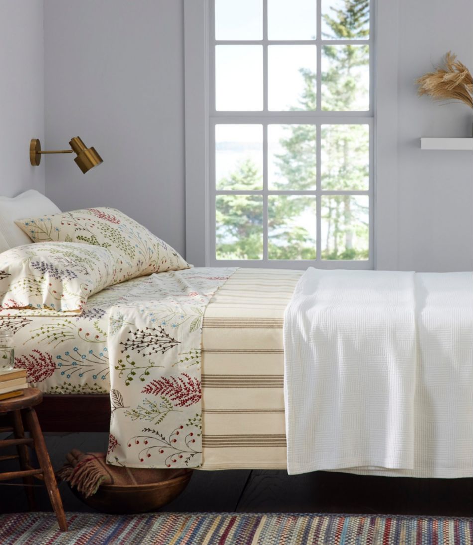 L.L.Bean Organic Cotton Blanket, Stripe HOME GOODS|SALE