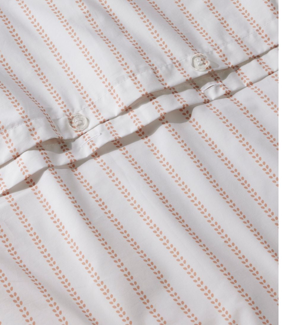 L.L.Bean Sunwashed Percale Comforter Cover, Stripe Leaf HOME GOODS