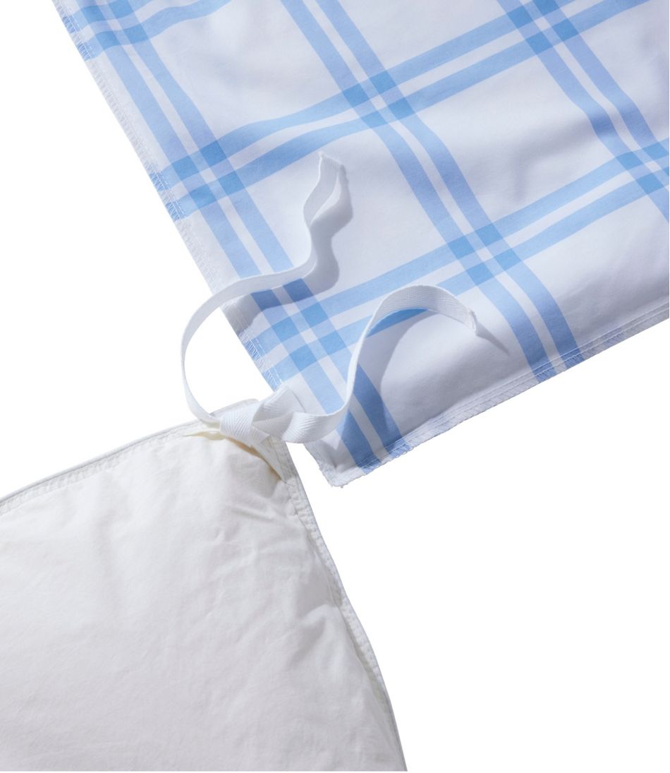 L.L.Bean 280-Thread-Count Pima Cotton Percale Comforter Cover Collection, Windowpane HOME GOODS