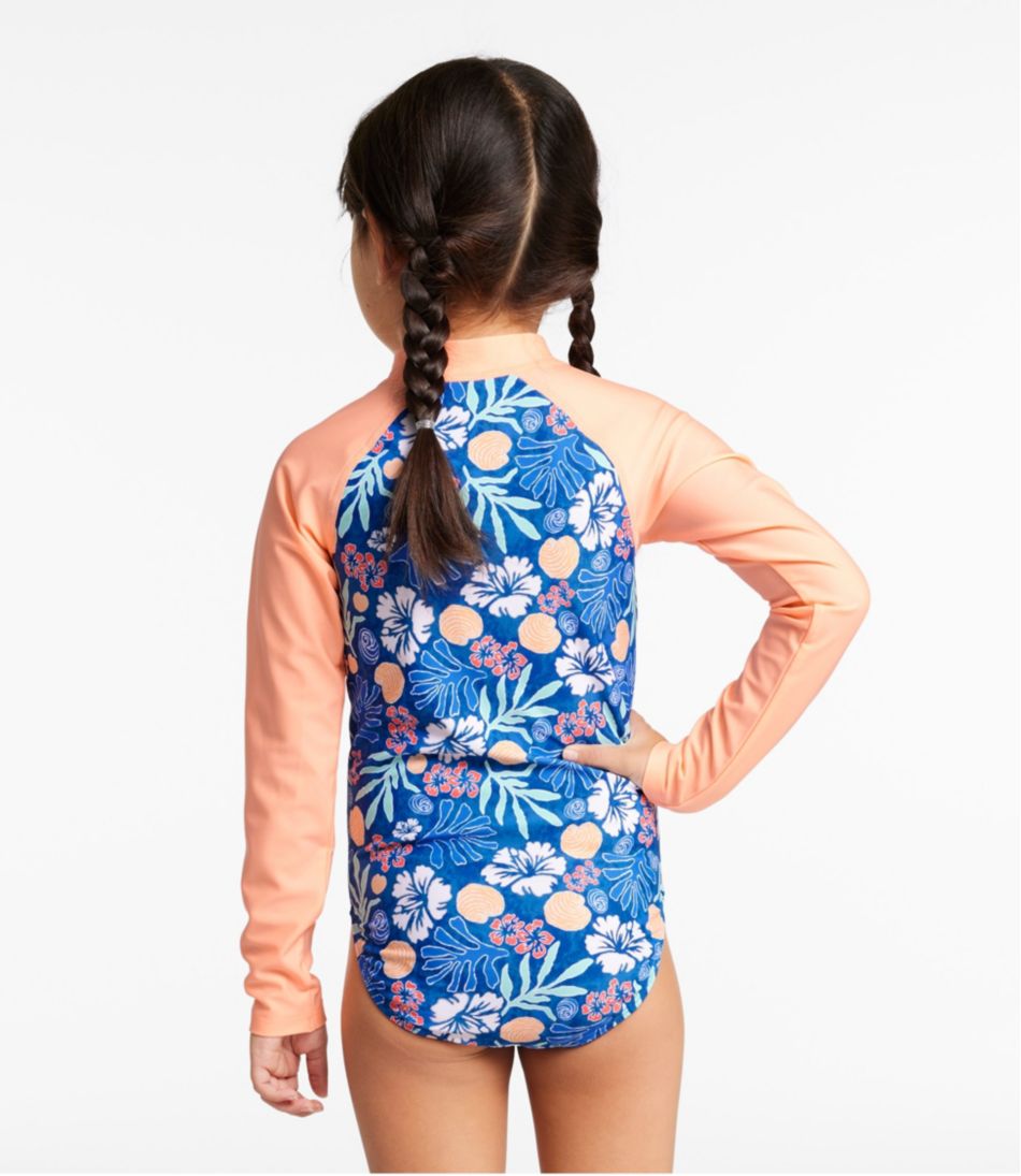 L.L.Bean Girls' Watersports Swimwear, Rashguard One-Piece CLOTHING