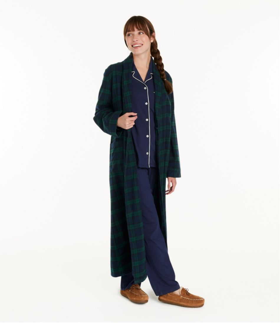 L.L.Bean Women's Scotch Plaid Flannel Robe CLOTHING