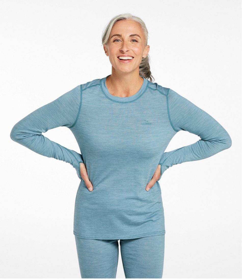 L.L.Bean Women's Cresta Ultralight 150 Crew Top, Stripe CLOTHING