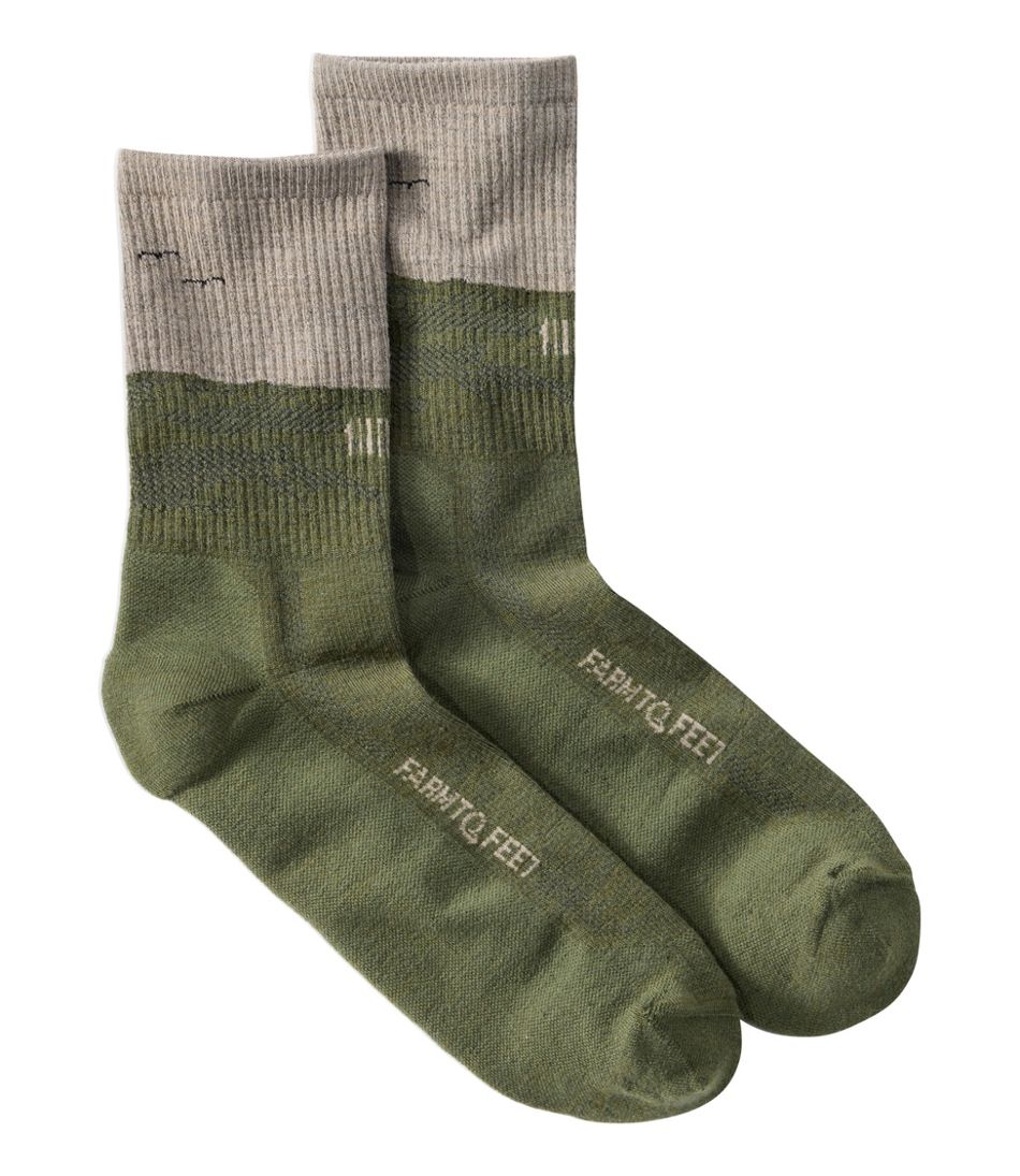 L.L.Bean Adults' Farm to Feet Portland West Quoddy Lighthouse Light Cushion 3/4 Crew Socks CLOTHING|FOOTWEAR