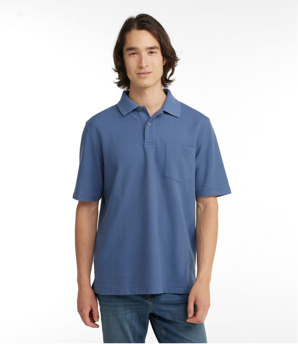 L.L.Bean Men's Premium Double L® Polo, Hemmed Short-Sleeve with Pocket CLOTHING|SALE