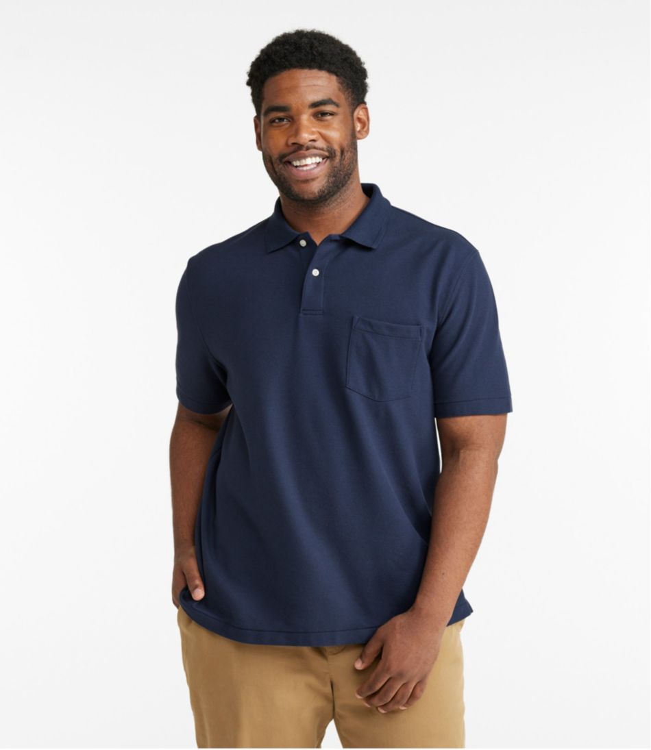 L.L.Bean Men's Premium Double L® Polo, Hemmed Short-Sleeve with Pocket CLOTHING|SALE