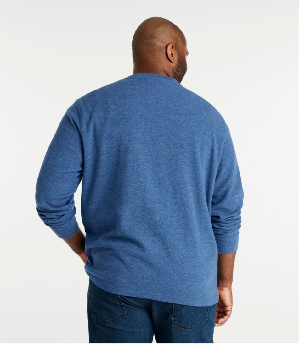 L.L.Bean Men's Unshrinkable Mini-Waffle Henley, Long-Sleeve Traditional Fit CLOTHING|SALE