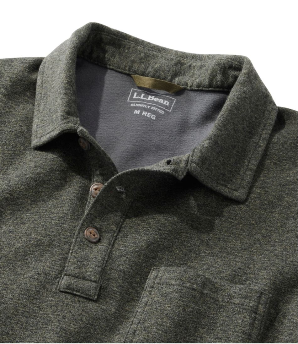 L.L.Bean Men's Washed Cotton Double-Knit Polo, Long-Sleeve CLOTHING|SALE