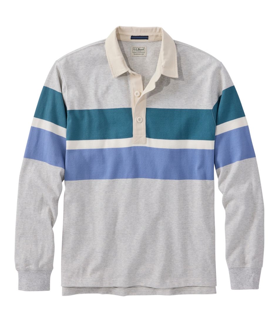 L.L.Bean Men's Bean's Vintage Soft Rugby, Chest Stripe CLOTHING|SALE