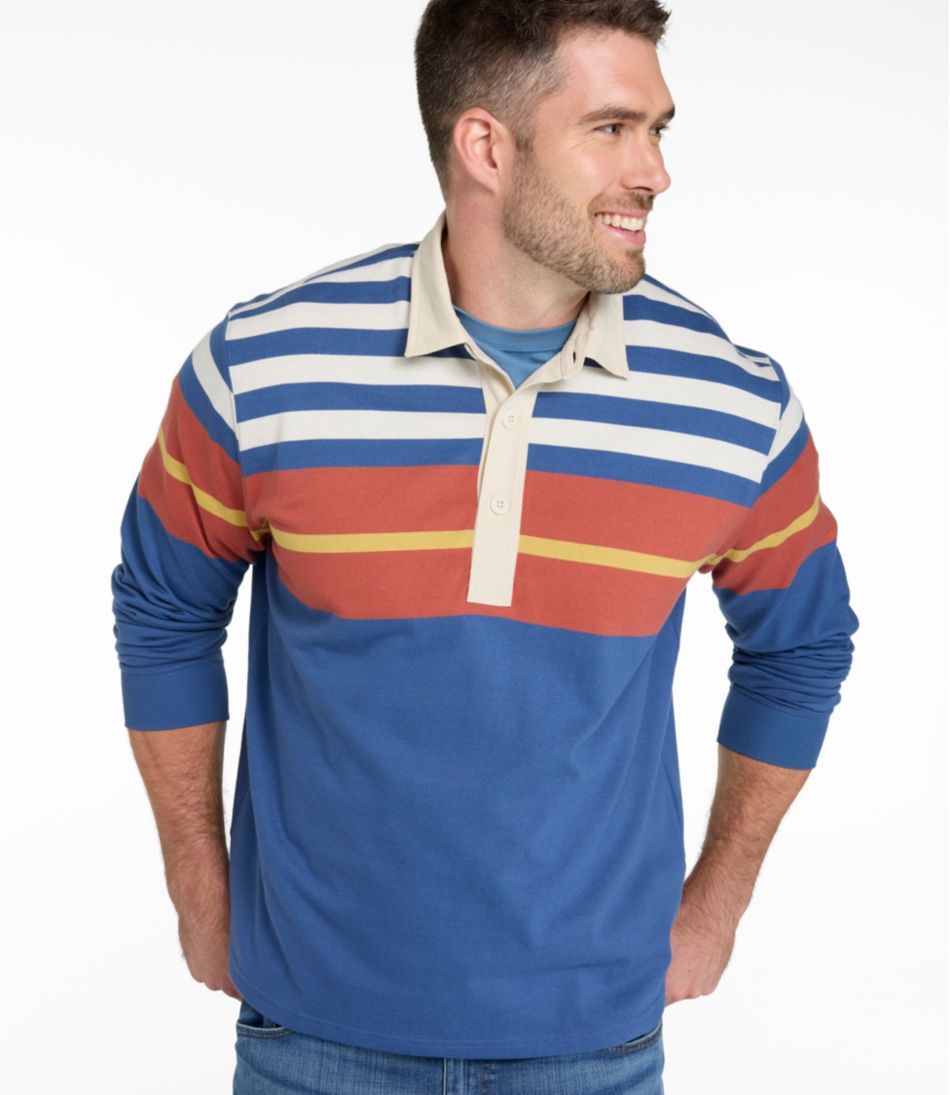 L.L.Bean Men's Bean's Vintage Soft Rugby, Chest Stripe CLOTHING|SALE