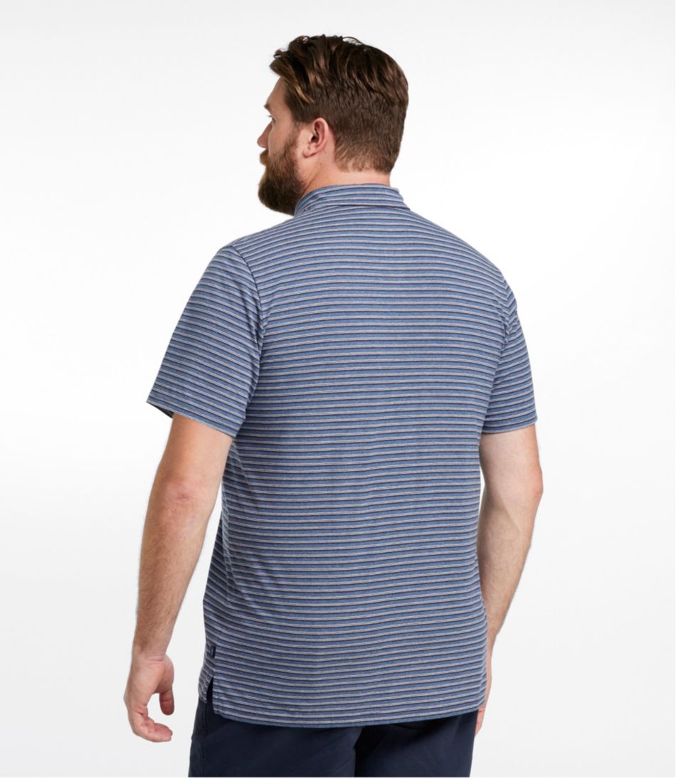 L.L.Bean Men's Comfort Stretch Performance® Pima Polo, Short-Sleeve, Stripe CLOTHING|SALE