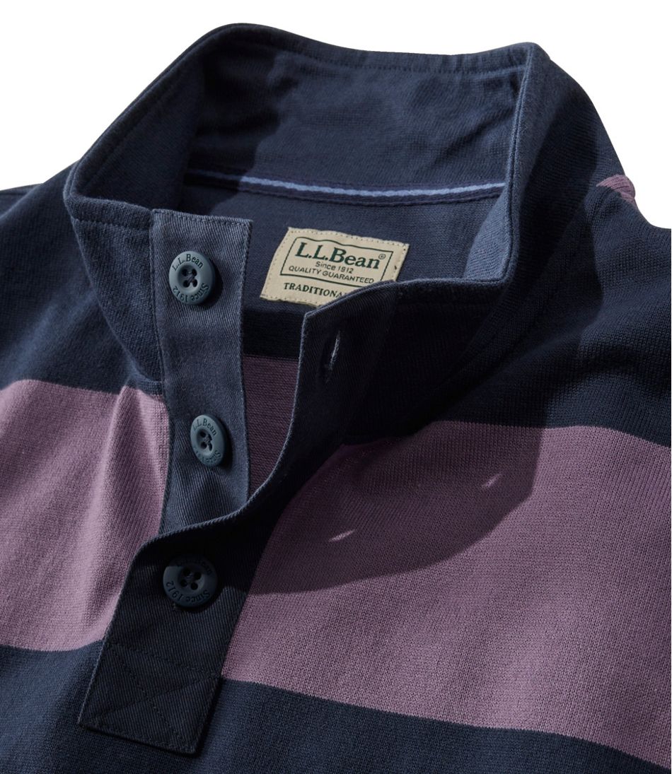 L.L.Bean Men's Bean's Vintage Soft Rugby, Mockneck, Stripe CLOTHING|SALE