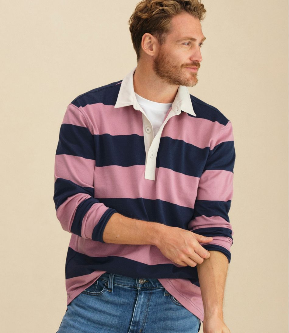 L.L.Bean Men's Bean's Vintage Soft Rugby, Stripe CLOTHING|SALE
