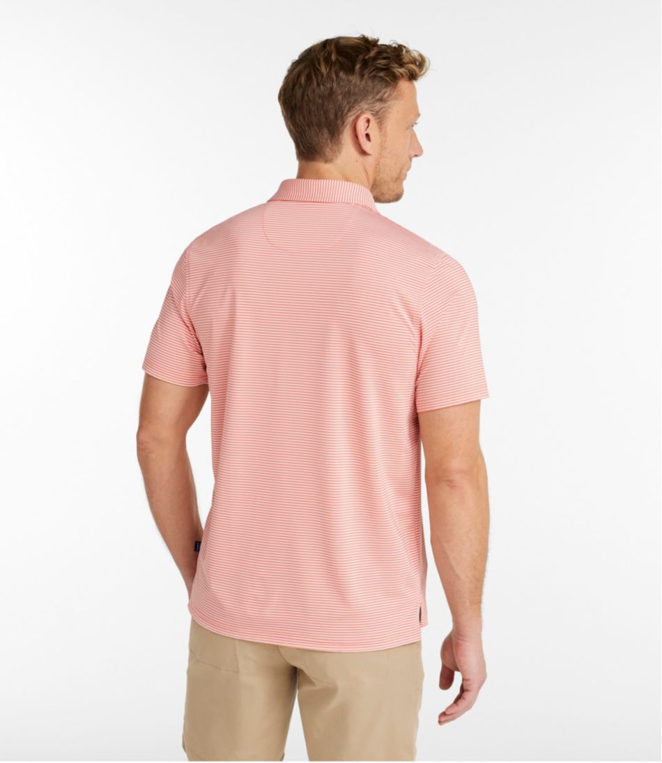 L.L.Bean Men's Comfort Stretch Performance® Party Polo, Slightly Fitted, Short-Sleeve, Stripe CLOTHING