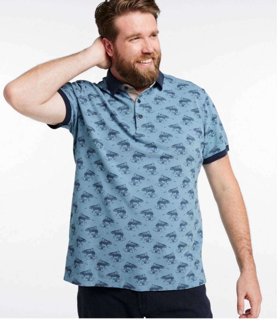 L.L.Bean Men's Casco Bay Rugged Polo, Short-Sleeve, Print CLOTHING|SALE